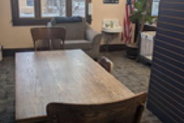 This table by between the digital content and adult non-fiction is a great place to do homework, play a game, or learn something new as it often is full of extra fun in the summer. 