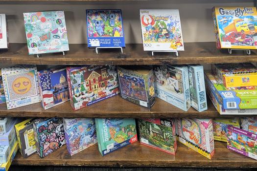 Our selection of jigsaw puzzles that were available on afternoon. We have puzzles for little hands with 30 pieces up to 500 pieces for those who want a little more of a challenge.